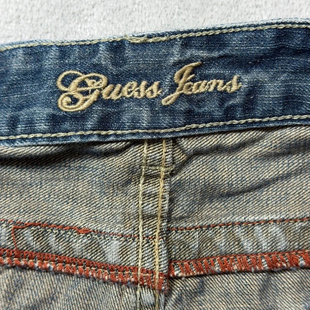 Vintage Selvedge Guess Jeans‎ Denim Bermuda Shorts 34 Blue 100% Cotton Y2K 2000s